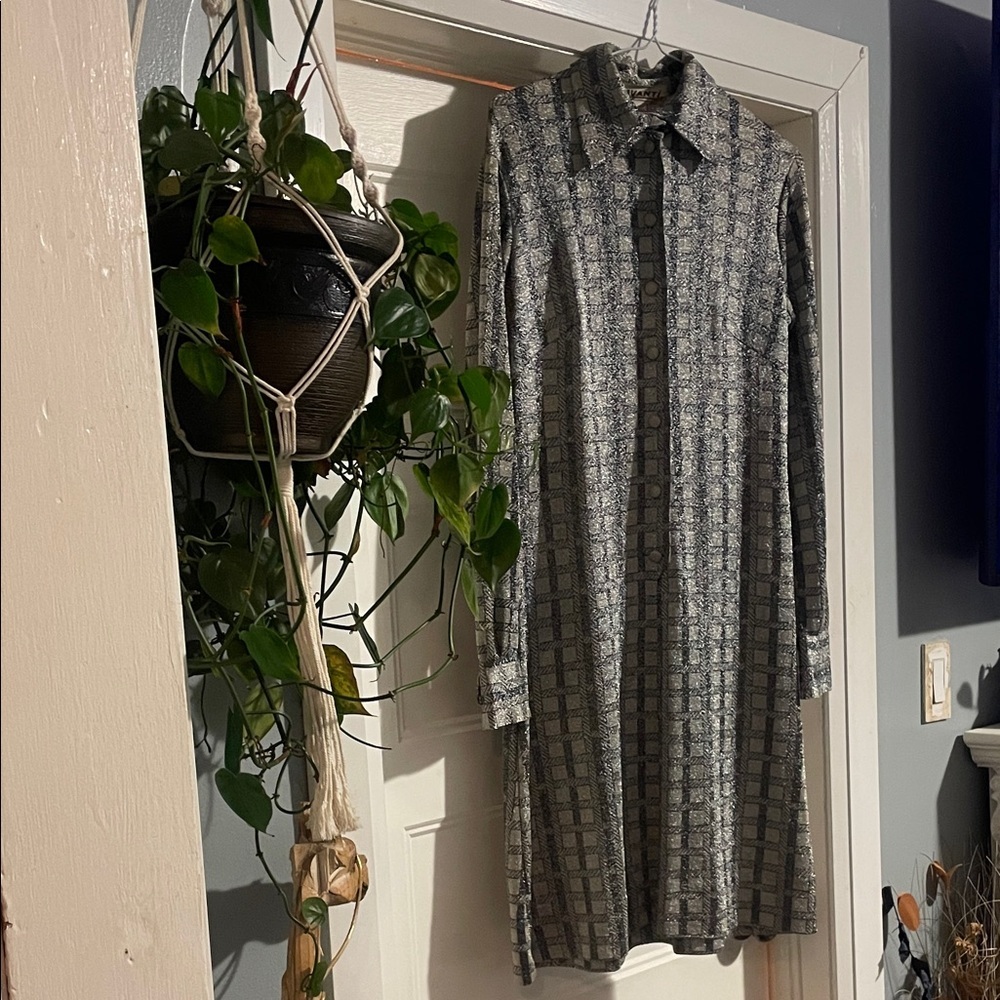 Avanti Black and Gray Long Sleeve Dress with sparkle